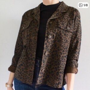 Anthropologie Brown Leopard Print Blazer